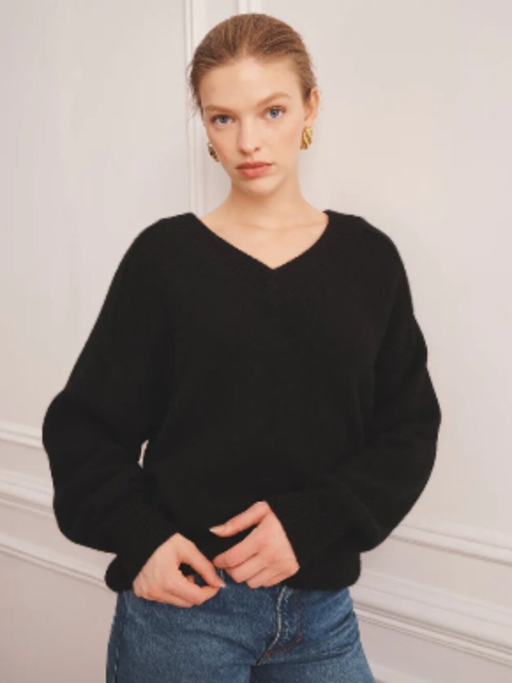 Naadam Wide Sleeve Cropped Cashmere Sweater
